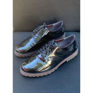 Black Leather Oxfords